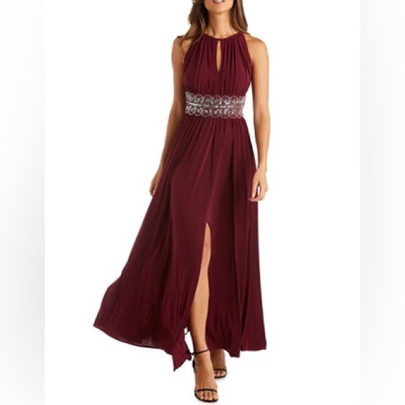 R&M Richards Bridesmaid Gown Maroon Size 8 - Picture 4 of 4